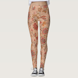 Legging Vintage Flor Vinha Impressão Botânica