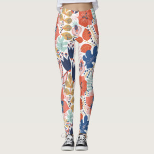 Legging Vintage floral brilhante: estilo escandinavo.