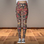 Legging Vintage Floral Indiano com Aves e Animais<br><div class="desc">Vintage Floral Indiano com Aves e Animais</div>