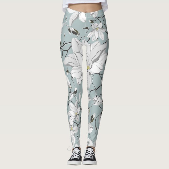 Legging Vintage Floral Textura Invisível (Frente)