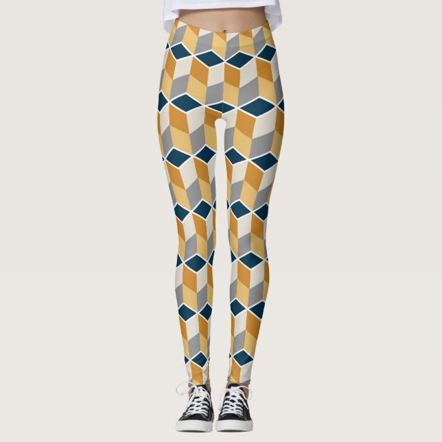 Legging Vintage Luxury: Padrão Elegante Sem Olho. (Frente)