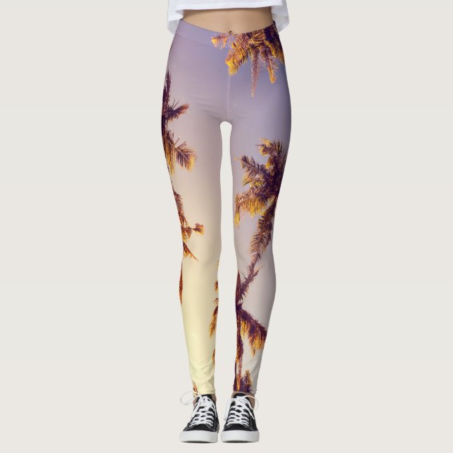Legging Vintage Palm Trees Blue Sky (Frente)