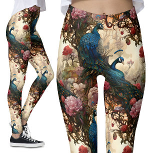 Legging Vintage Peacock Floral