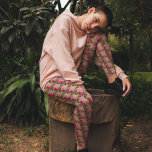 Legging Vintage Pink Rose Minimalista Folha Verde Floral<br><div class="desc">Esta rosa é de um velho tirado do livro do período vitoriano. Como todos os Impressões vitorianos, esta rosa rosa rosa é pintada à mão e não gerada por computador. Era uma flor muito bonita em um buquê. O resultado é o acabamento do chique que dá o perfeito e moderno,...</div>