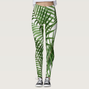 Legging Vintage Retro Watercolor Palm Tree Folm