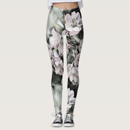 Legging Vintage rosa floresce num galho