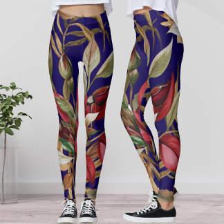 Legging Vintage Rosas Botânicos e Palm Deixa o Azul