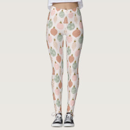 Legging Vintage Sage - Ornamentos Verdes e Rosa Esmagados