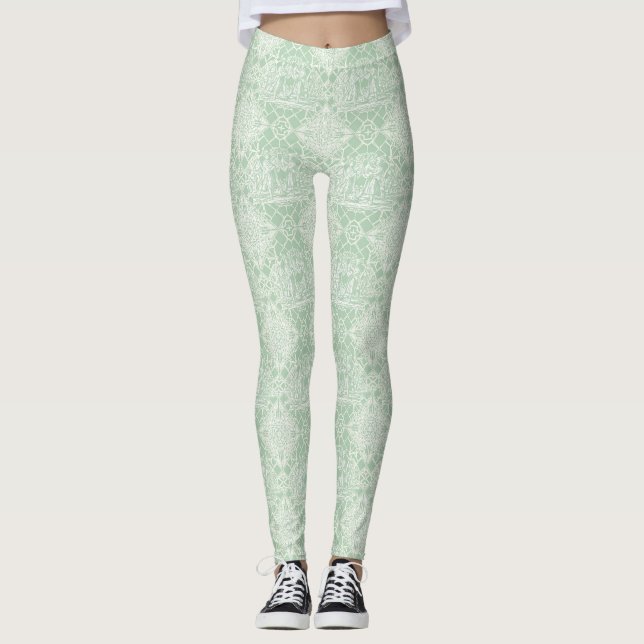 Legging Vintage Sage Toile with Classical Figures (Frente)