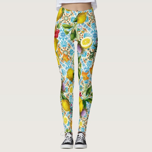 Legging Vintage Sicilian lemon jardim (Frente)