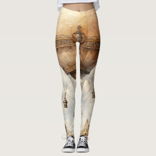 Legging Vintage Steampunk Hot Air Balloon