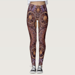 Legging Vintage Steampunk industrial do maquinismo de