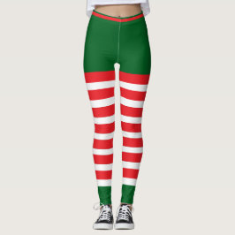 Legging Vintage Trendage Holiday Elf Green White Red