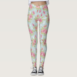 Legging Vintage Vectror Floral Hibiscus Patterno