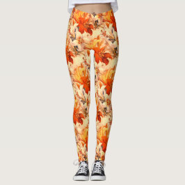 Legging Vintage Vibrant Rich Autumn Floral