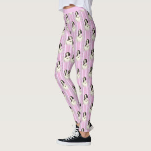 Legging Vintage Victorian Pink Cameo Padrão Yoga