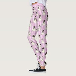 Legging Vintage Victorian Pink Cameo Pattern Yoga