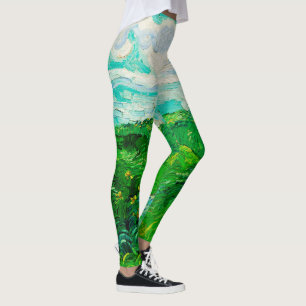 Legging Vintage Vincent Van Gogh Green Wheat Fields