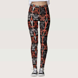 Legging Vintagem arábica arábica decorativa sem costura