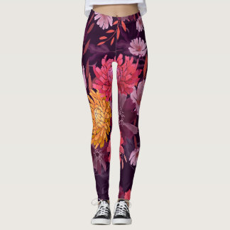 Legging Vintagem Floral: Esplendor do Jardim do outono