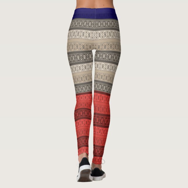 Legging Vintagem retrorativa abstrato sem costura (Verso)