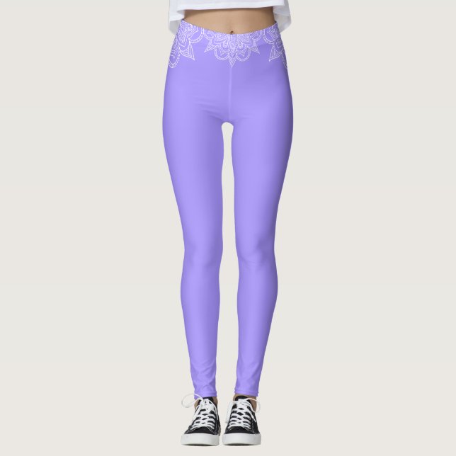 Legging Violet e White Lace Mandala Yoga (Frente)