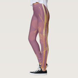 Legging Violet Floral abstrato Dourado