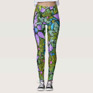 Legging Violet Mint Floral Verde