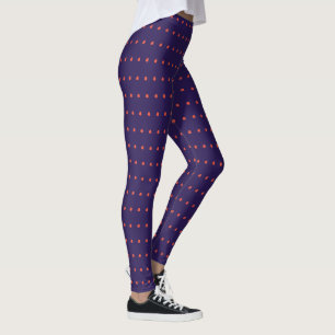 Legging Violeta africana & caneleiras corais do teste