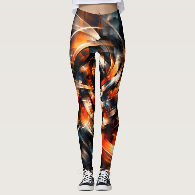 Legging Visão Abstrata de Movimento e Mente (Frente)