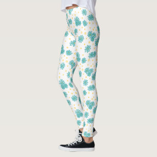 Legging Visitas e Pontos - Turquesa e Amarelo
