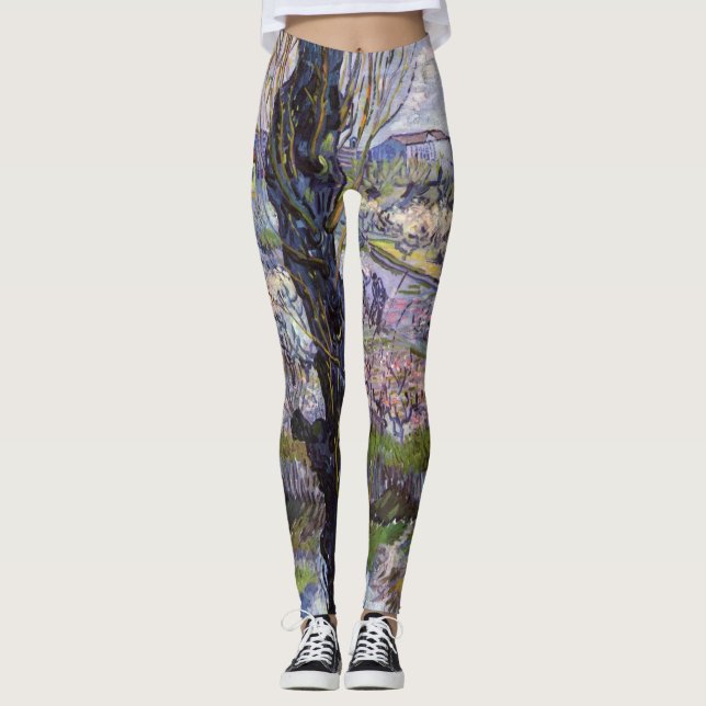Legging Vista de Arles Jardim Florido de Van Gogh (Frente)