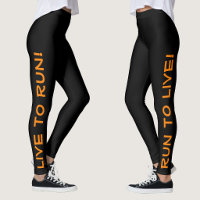 Viva para Correr! Corra para Viver! Preto e Laranj