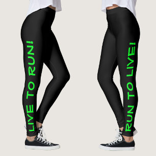 Legging Viva para Fugir! Corra ao Vivo! Corrente Preta e V