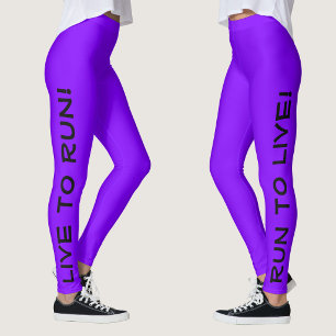 Legging Viva para Fugir! Corra ao Vivo! Roxo Alto Vis em E