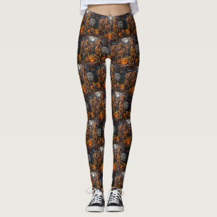 Legging Vizsla Halloween Assustador