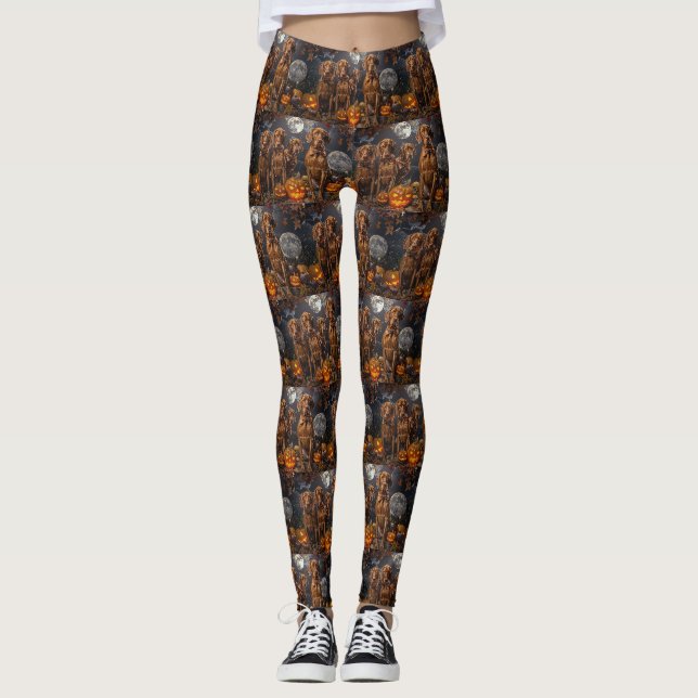 Legging Vizsla Halloween Assustador (Frente)