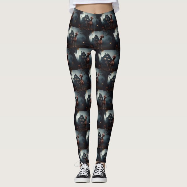 Legging Vizsla Halloween Assustador (Frente)