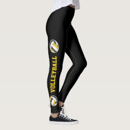 Legging volicola de ouro preto texto de voleibol