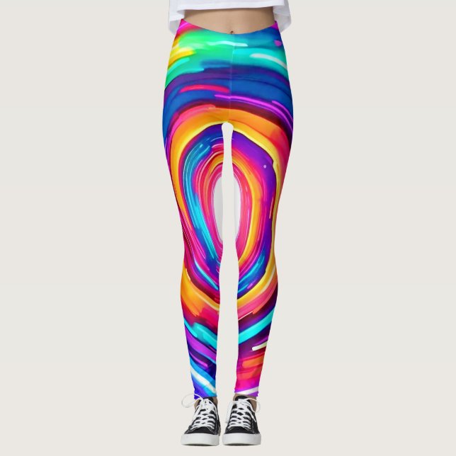 Legging Vórtice de Cor: Design Dinâmico (Frente)