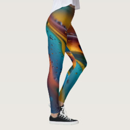 Legging Vórtice de Cores: Uma Dança de Abstrato de Petróle
