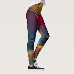 Legging Vórtice de Cores: Uma Dança de Abstrato de Petróle