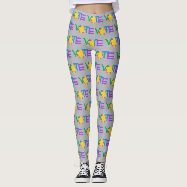 Legging Vote Sol / Diversão GOTV / Vote com Sol (Frente)