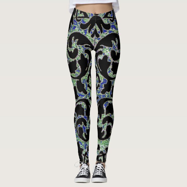 Legging Wallpaper Vintage da década de 1960 (Frente)