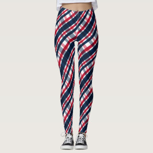 Legging Washington Sports Fan Blue White Xadrez