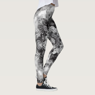 Legging Watercolor black ink wash