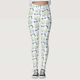 Legging Watercolor Cornfloresflores Flores selvagens Flora