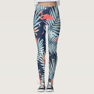 Legging Watercolor Flamingo: Elegância Tropical Rosa.