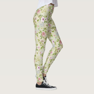 Legging Watercolor Fllowers padrão uniforme II + sua ideia