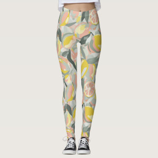 Legging Watercolor Fruit Pattern | Vibrant Citrus